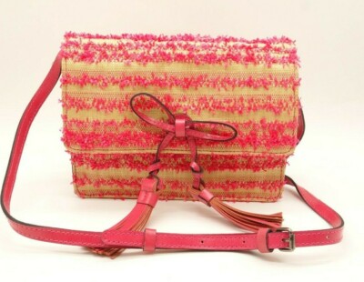 NEW PATRICIA NASH Ebbe Woven Straw Lanza Bow Clutch Crossbody Bag Purse $189