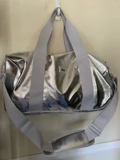 Chipotle Silver Foil Large Chipotle Duffle Gym Burrito Bag & Strap