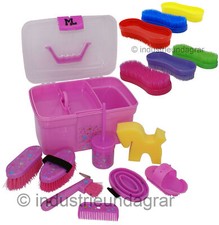 ML Pferde Putzbox für Kinder Pink Sterne 8teilig mit Inhalt Putzkasten +3Bürsten