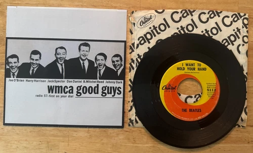 45 7" SP THE BEATLES CAPITOL 5112 I WANT TO HOLD YOUR HAND RARE WMCA GOOD GUYS