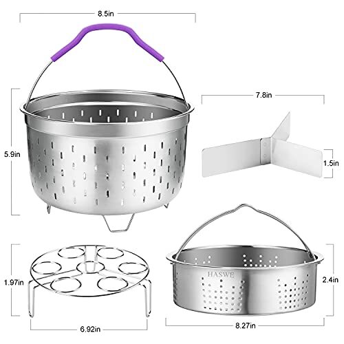 Haswe Steamer Basket for instant Pot Pressure Cooker, Accessories Set with 5/...