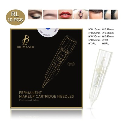 10 Stück Biomaser Tattoo Nadeln Einweg Permanent Make-up Patrone Nadel