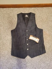 Chef Works Urban Collection Fairfax Vest Gray Button Front Extra Small NWT