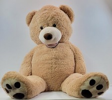 *X) Oso de peluche Jumbo 50" gigante suave marrón con patas bordadas
