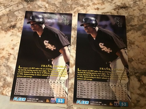 1994 Fleer Extra Bases Baseball #52 Frank Thomas Chicago Whitesox, 1 Card - Picture 2 of 2
