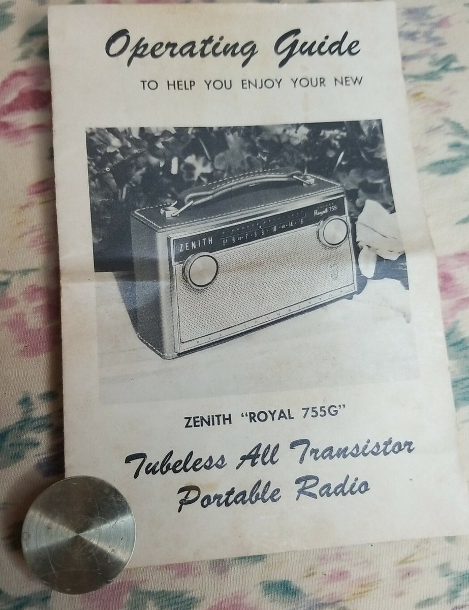 Vintage Zenith transister Radio Deluxe Royal 755 Tested