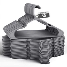 Pack of 50 Durable Slim Plastic Hangers - Stylish & Space-Saving Design