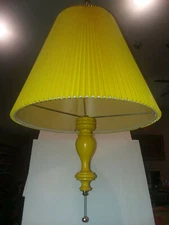 Mid Century Modern Swag Lamp Yellow Original Vintage Pendant Great Condition