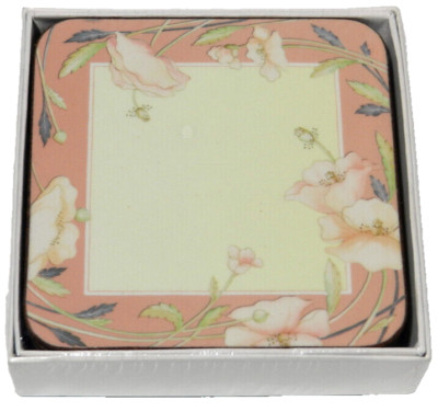 Rose Coasters England Set Of 6 NEW