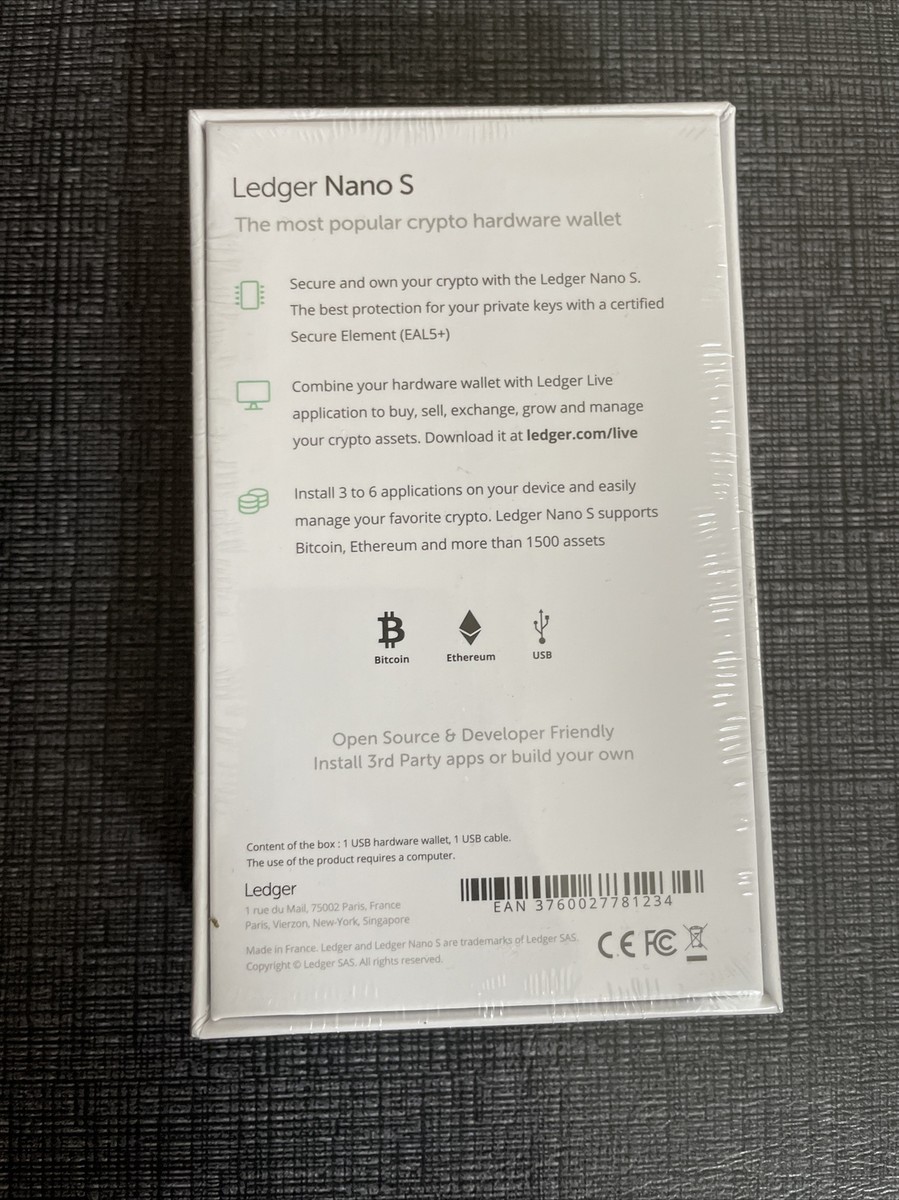 Ledger Nano S Cryptocurrency Hardware Wallet - Sealed New in Box | eBay