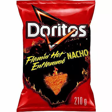 Doritos Flamin' Hot Nacho Tortilla Chips, 210g/7.4 oz., Bag, {Imported from  C