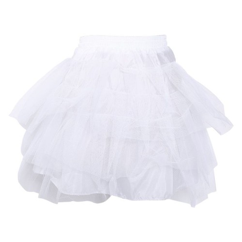 Women 4 Layer Elastic Drawstring Waist Underskirt Solid Color Short Petticoat So - Bild 9 von 10