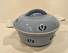 Vintage Descoware Belgium 18 Blue Pot Dutch Oven Enamel Cast Iron 6”