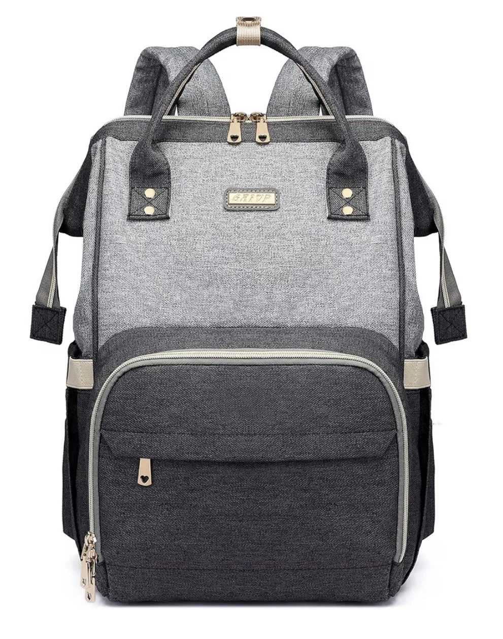 NEW - Diaper Bag Backpack w/ Changing Pad & Insulated Pockets Gray