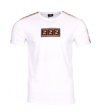 Vintage Fendi White T-Shirt Mens FF Logo Designer Tee  Rare find