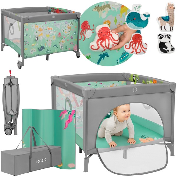 Laufstall Baby Laufgitter Mit Matratze Und Spielzeugset Schutzgitter 0-36 Monate-image
