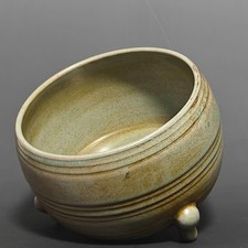 China Old Antique Porcelain Song Ru Kiln Song Hui Zong Mark Three Foot Pot