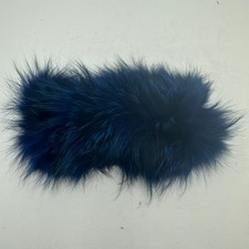 Volare New York Real Fur Headband Cobalt Blue Fluffy Winter Ear Warmer Old Money