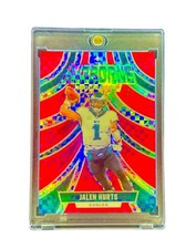 Jalen Hurts RARE RED CHECKER AIRBORNE REFRACTOR INVESTMENT CARD SP - EAGLES