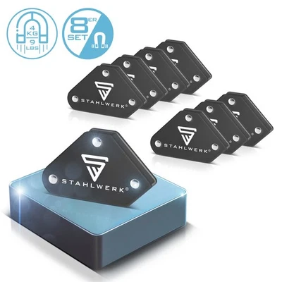 STAHLWERK 2 x Schweißwinkel 4er Set Magnet 4 kg 9 lbs Schweißmagnet Magnetwinkel