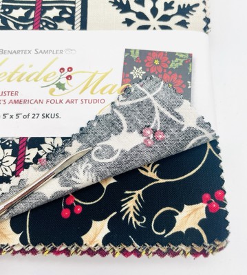 Benartex Fabric Yuletide Magic 5  Charm Pack Sampler