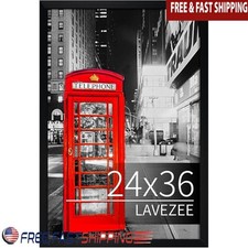 Black Poster Frame 24x36 Wall Mount Sturdy Metallic Display Photos Art New