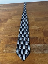 Jerry Garcia Black Gray Silver Mens Tie Silk Made Usa Vintage