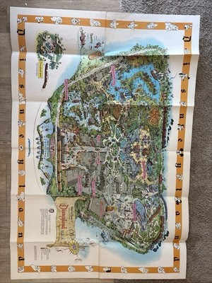 Original 1958 Disneyland Map Folded Version C Folded | eBay