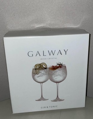 Galway Irish Crystal Paar Gin & Tonic Klarglas Gläser - Neu im Karton