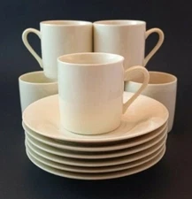 The Toscany Collection Espresso Cup and Saucer Set of (6) Ivory