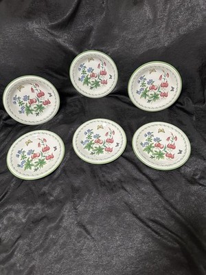 6 New Vintage Studio Nova by Mikasa Salad Plates. Garden Bloom pattern.7 & 7/8''