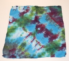 Tie Dye Bandana 21" x 21" Blue Riptide Ripple 100 cotton