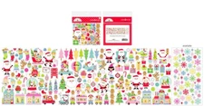 Doodlebug Odds Ends Die Cuts Oh What Fun Colorful Christmas Santa Trees Flakes