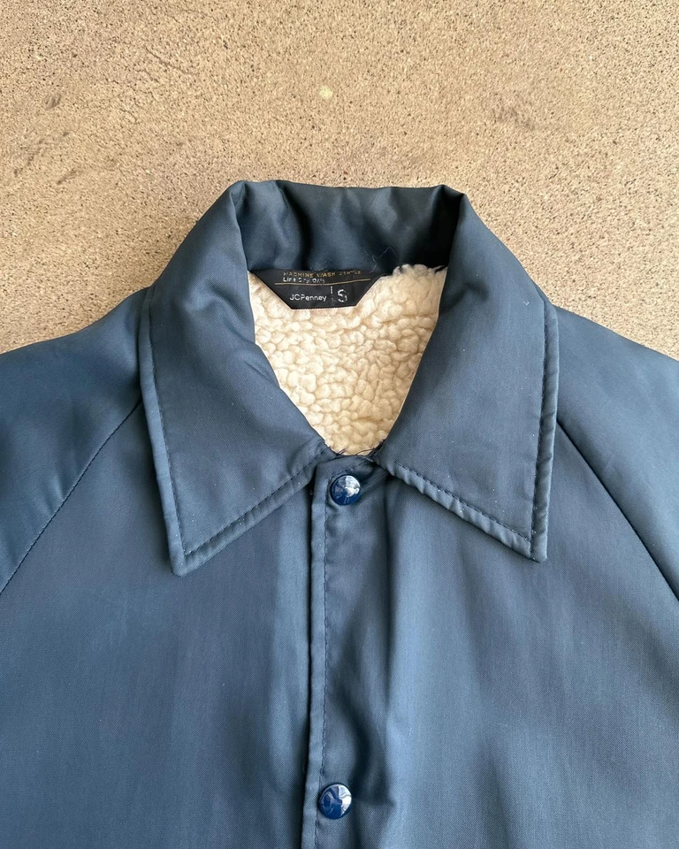 Винтажный 1970-х JC Penney шерпа с подкладкой куртка мужская S ретро ветровка тренер - Изображение 3 из 4