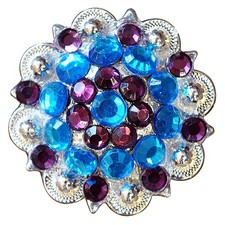 C-TY04 4 Hilason Western Berry Conchos Glass Rhinestones Bling 1.5" Tack cowgirl