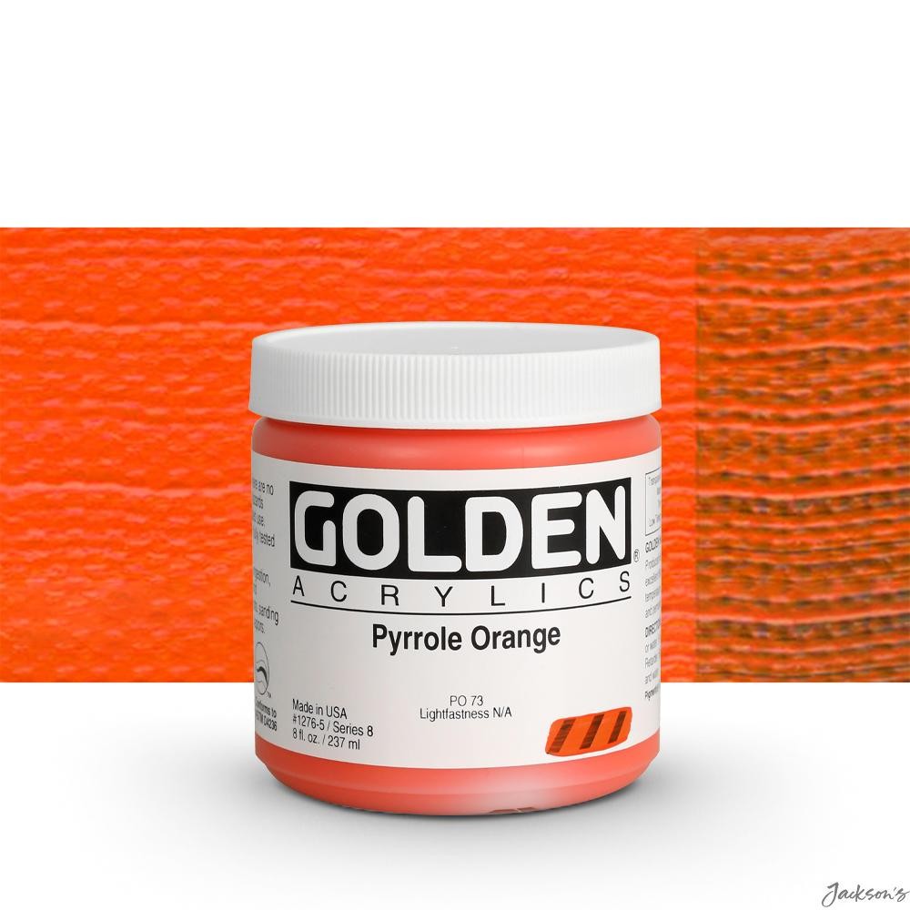 Golden Heavy Body Acrylic Paint 237ml Pyrrole Orange Artist Colour