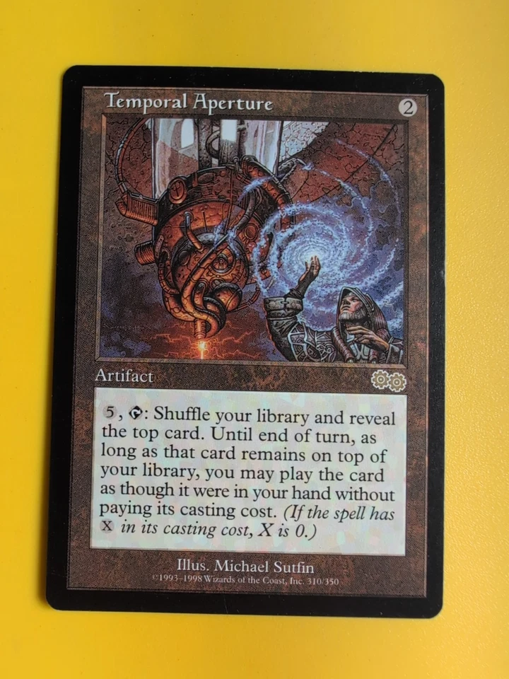 Temporal Aperture. Rare Artifact  MTG Card. Urza's Saga. Old Vintage - Image 2 of 4