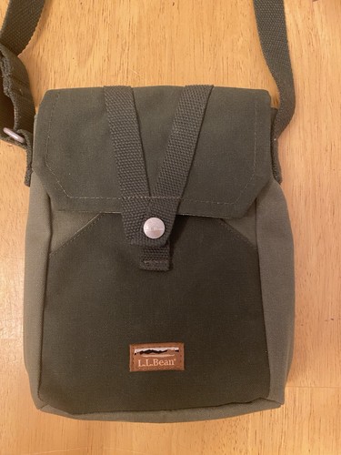 LL Bean Small Crossbody Bag Green Canvas NWOT