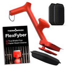 Spazzola Grill con 3 Testine di Ricambio, Sicuro per Superfici in Ghisa e Antiaderenti