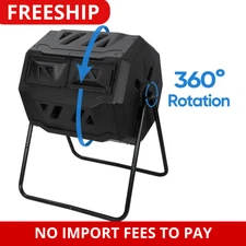 Durable Tumbler Composting Dual Rotating Outdoor Garden Yard Compost Bin