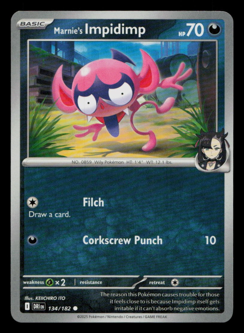 MARNIE'S IMPIDIMP 134/182 Destined Rivals Common Pokemon NM