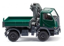 WIKING, Autocarro rigido UNIMOG U 20 4x2 con gru di carico, verde muschio, 1/...