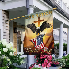 One Nation Under God. Christian. Eagle Flag House Flag, Garden Flag