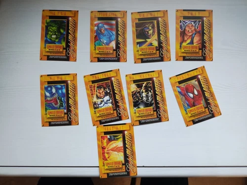 1995 Fleer Marvel Gold Blasters, Limited Edition Insert Cards, 9 Cards