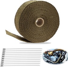 2x 50titanium Exhaust Heat Wrap For Car Motorcycle Exhaust Tapeties
