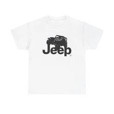 Jeep Offroading Tshirt Retro Logo Truck Unisex Heavy Cotton Tee