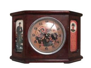 Rare 1950s Chairman Mao Tse Tung Zedong Communist China Red Deco Mantel Clock