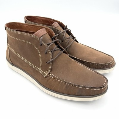 Size 10 - Johnston & Murphy Emmett Moc Toe Boot - Tan Oiled Full Grain Leather