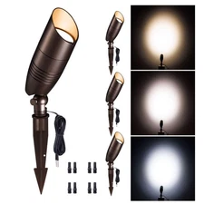 4 Pack LED Landscape Uplight 12V Waterproof Outdoor Spotlight Adjustable Color