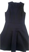 Madewell Women’s Black Fit and Flare Ponte Dress with Lace Detail Size 2